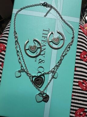 Stainless steel silver and green set 💞